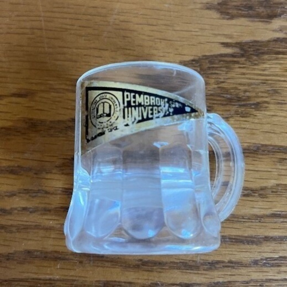 Pembroke State University Mini Mug Shot Glass Plastic Vintage NC‎ Rare